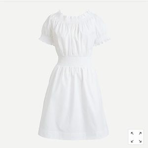J. Crew smocked puff-sleeve poplin cotton dress
